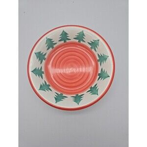 Pier One Christmas Tree Soup Bowl PER32 Discontinued Hand Painted Italy Xmas